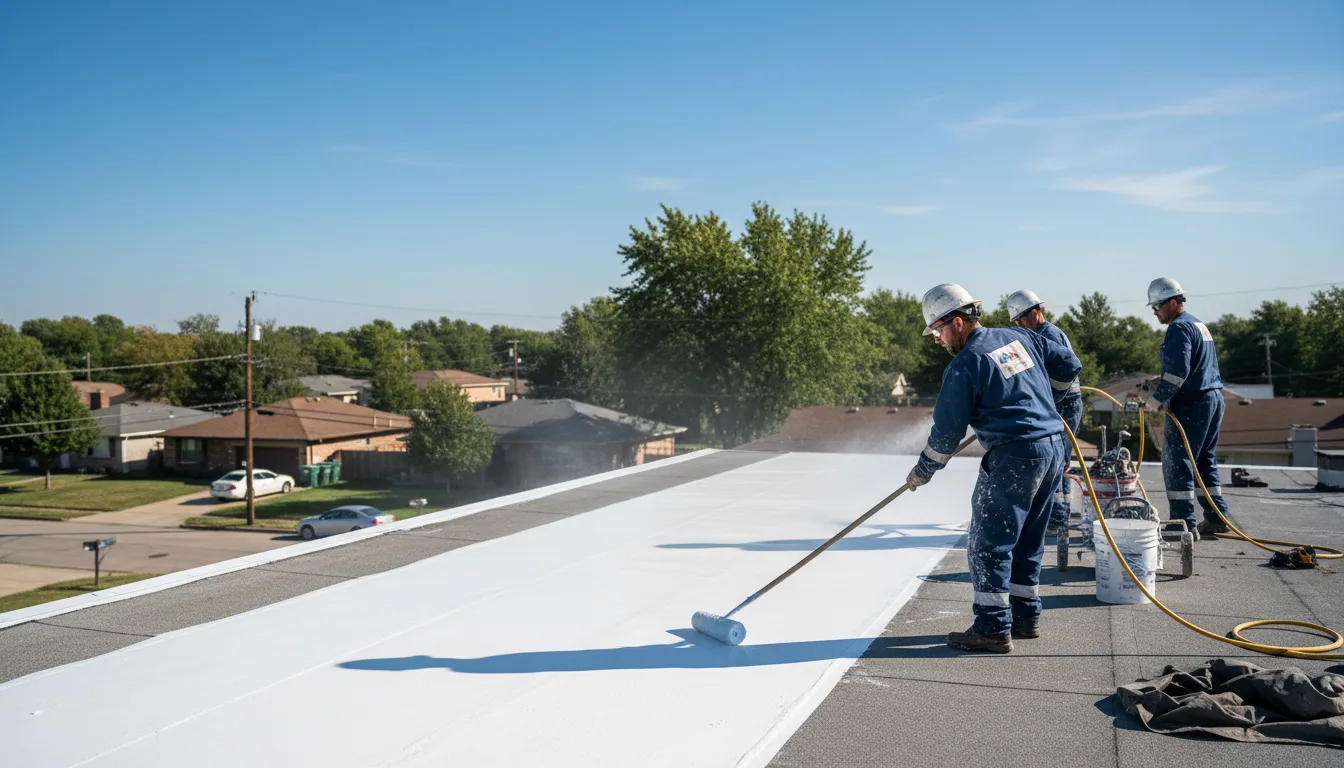 Commercial roof coating in Hext, TX near me